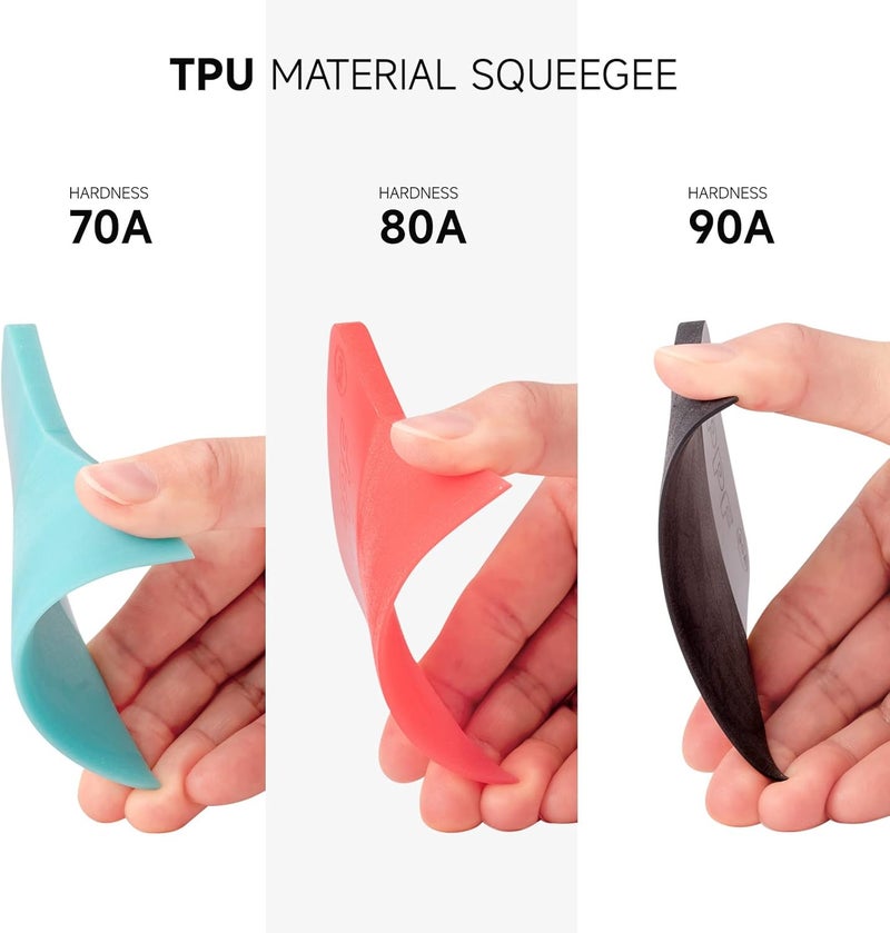 FOSHIO PPF Squeegee Vinyl Wrap Tool, 3 In 1 Different Hardness Anti-Scratch Rubber Scraper Soft TPU Mini Squeegee Window Tint Tool for Paint Protection Film, Squeegee for Window Cleaning - Image 2